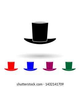 cylinder hat multi color icon. Elements of clothes set. Simple icon for websites, web design, mobile app, info graphics