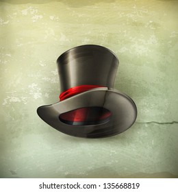 Cylinder hat, old style vector