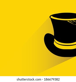 cylinder hat on yellow background
