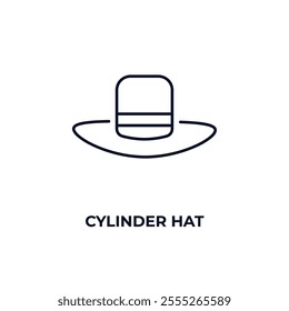 cylinder hat outline icon. Linear vector from fashion concept. Thin line cylinder hat icon isolated on white background