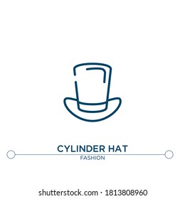 cylinder hat outline vector icon. simple element illustration. cylinder hat outline icon from editable fashion concept. can be used for web and mobile
