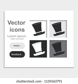 Cylinder hat placed on web page template flat vector icon.