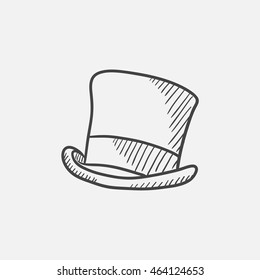 Icono de boceto de sombrero de cilindro para web, móvil e infografía. Icono aislado del vector dibujado a mano.