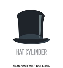 cylinder hat vector illustration symbol object. Flat icon style concept design