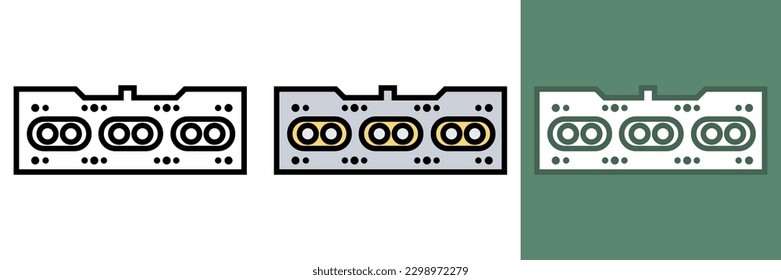 Cylinder Head Icon, The cylinder head icon is commonly used in automotive, engineering, and manufacturing contexts, representing the cylinder head's function and significance.