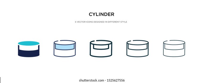 cylinder icon in different style vector illustration. two colored and black cylinder vector icons designed in filled, outline, line and stroke style can be used for web, mobile, ui
