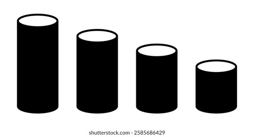Cylinder icon. Element of geometric figure.