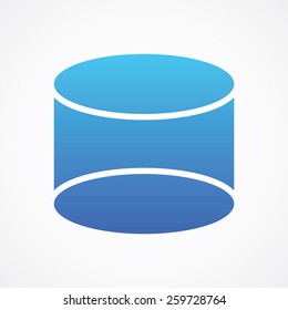 Cylinder icon in flat style