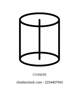 cylinder icon. Line Art Style Design Isolated On White Background