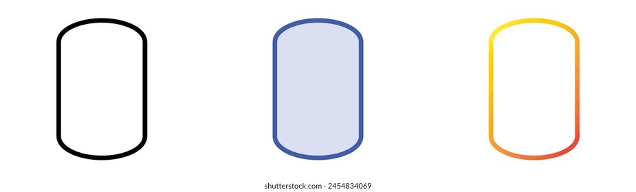 cylinder icon. Linear, Blue Fill and Gradient Style Design Isolated On White Background