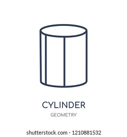 Cylinder icon. Cylinder linear symbol design from Geometry collection. Simple outline element vector illustration on white background.