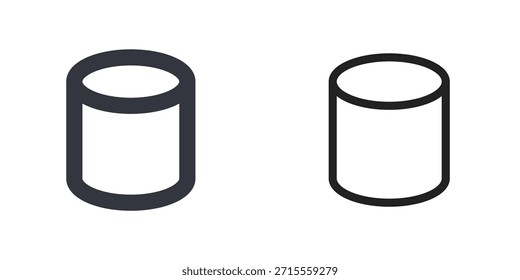 Zylindersymbol-Set für 3D-Geometrie Volumen Objekt Container-Speicherdatenbank und Technologie-Design