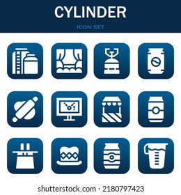 cylinder icon set. Vector  illustrations related with Tank, Stage and Camping gas