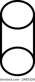 Zylindersymbol, Vektorillustration. Flacher Designstil. Vektorgrafik-Zylinder-Symbol-Illustration auf weißem Hintergrund, Zylinder-Symbol Eps10.