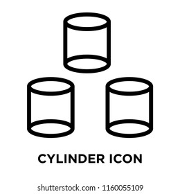 Cylinder icon vector isolated on white background, Cylinder transparent sign , line and outline elements in linear style