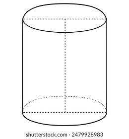 cylinder illustration hand drawn outline vector