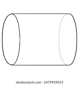 cylinder illustration hand drawn outline vector