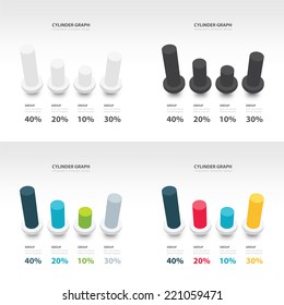 cylinder infographic 3d graph template set