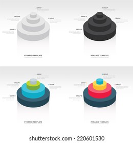 Cylinder infographic template set