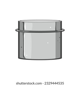 cylinder metal tin can cartoon. container conserve, silver packaging, lid ned cylinder metal tin can sign. isolated symbol vector illustration