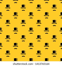 Cylinder and moustaches pattern seamless vector repeat geometric yellow for any design