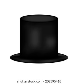 Cylinder on white - vintage headdress. Vector illustration.