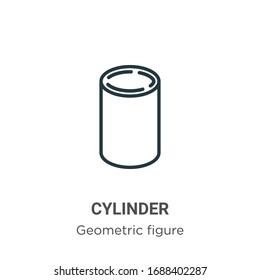 Vektorillustration-Symbol für Zylinder umrissen. Dünne schwarze Zylindersymbol, einfache Vektorillustration aus bearbeitbarem geometrischem Figurenkonzept, einzeln auf weißem Hintergrund