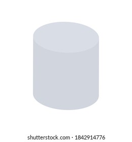 Cylinder and pedestal circle, podium and stand circular over white background, flat style, vector illustration