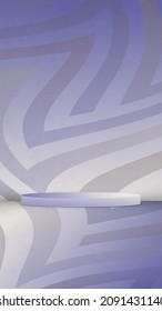 Cylinder podium in empty scene. Minimal scene in very peri color palette. Color of the year 2022. Product presentation, mock up, show cosmetic product, Podium, layout, stage pedestal or platform. 