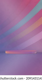 Cylinder podium in empty scene. Minimal scene in very peri color palette. Color of the year 2022. Product presentation, mock up, show cosmetic product, Podium, layout, stage pedestal or platform. 