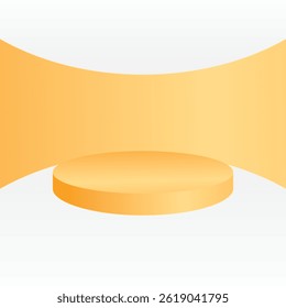 Cylinder podium tube circle podium gold gradient stage 3d Abstract minimal scene mockup products display studio, Stage showcase. Vector geometric forms product promotion and social media.