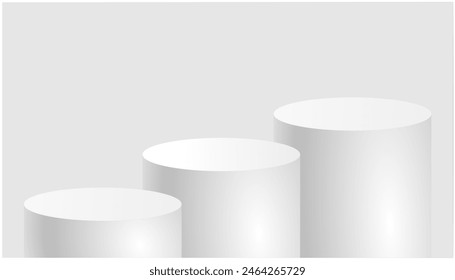 cylinder podium tube circle podium stage 3d Abstract minimal scene mockup products display, Stage showcase. Vector geometric forms	