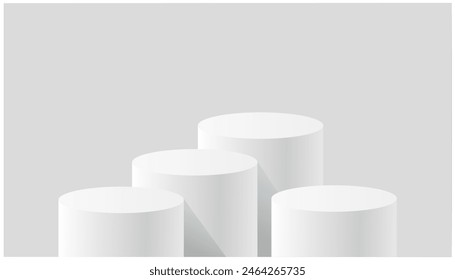 cylinder podium tube circle podium stage 3d Abstract minimal scene mockup products display, Stage showcase. Vector geometric forms	