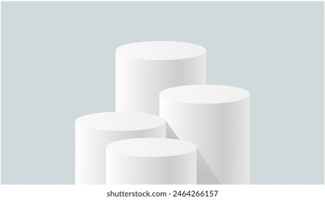 cylinder podium tube circle podium stage 3d Abstract minimal scene mockup products display, Stage showcase. Vector geometric forms	