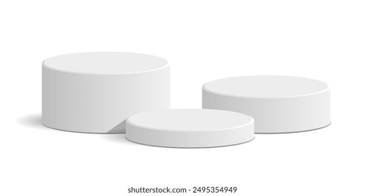 cylinder podium tube circle podium stage 3d Abstract minimal scene mockup products display studio, Stage showcase. Vector geometric forms