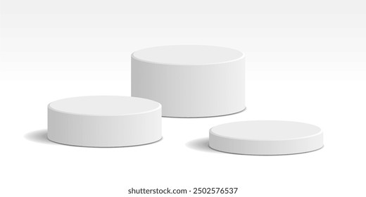 cylinder podium tube circle podium stage 3d Abstract minimal scene mockup products display studio, Stage showcase. Vector geometric forms