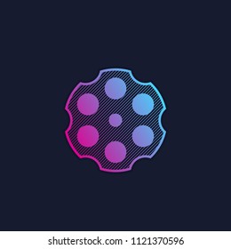 cylinder of a revolver vector illustration with gradient