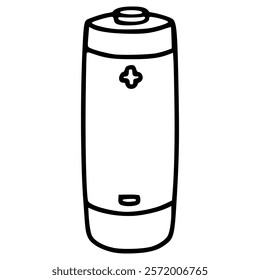 cylinder shape battery hand drawn outline illustration