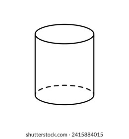 Cylinder shape icon. Outline, cylinder icon design. Vector icon