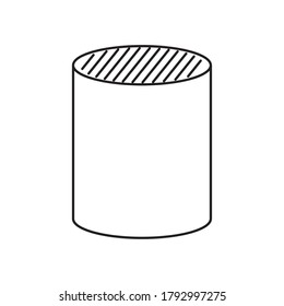 cylinder shape icon over white background, line style, vector illustration