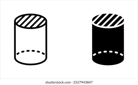 Cylinder shape icon set. Outline, cylinder icon design. vector illustration on white background