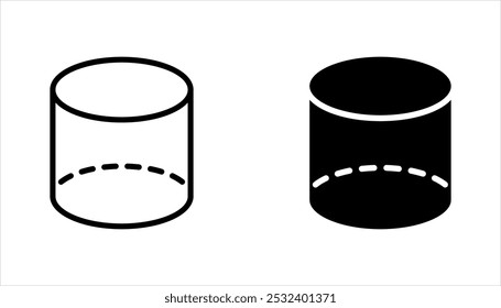 Cylinder shape icon set. Outline, cylinder icon design. vector illustration on white background