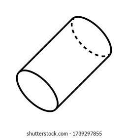 cylinder shape illustration vector graphic icon on white background