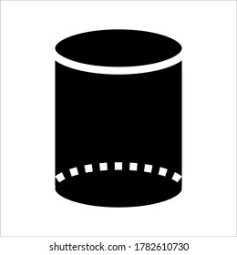 ilustración de forma de cilindro icono gráfico vectorial en fondo blanco