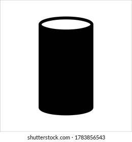 ilustración de forma de cilindro icono gráfico vectorial en fondo blanco