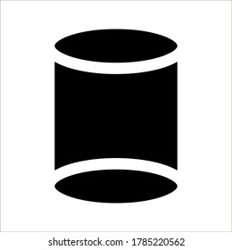 cylinder shape illustration vector graphic icon on white background
