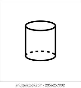 Zylinderform-Vektorgrafik-Symbol, einfache Linie, Umrisssymbol für i und ux, Website oder mobile Anwendung