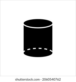 ilustración de forma de cilindro icono gráfico vectorial, línea simple, icono de contorno para ui y ux, sitio web o aplicación móvil