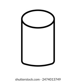 cylinder shape illustration vector graphic icon color editable