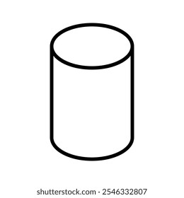 Cylinder shape illustration vector graphic icon on white background